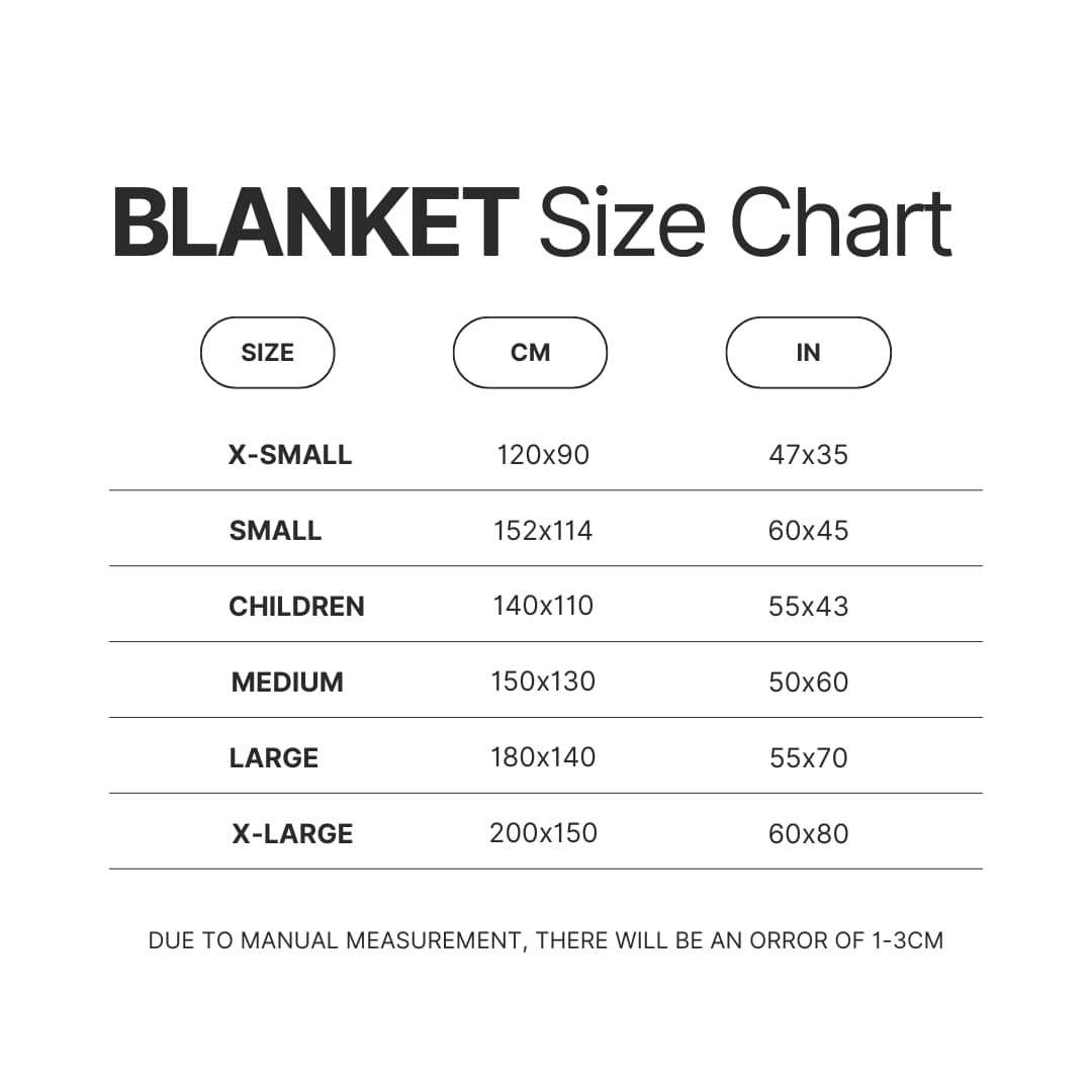 Blanket Size Chart - Jschlatt Merch