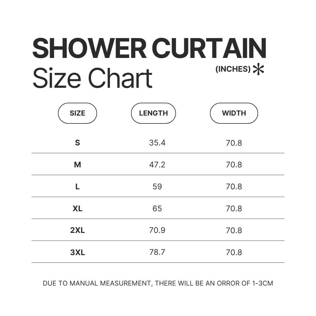 Shower Curtain Size Chart - Jschlatt Merch