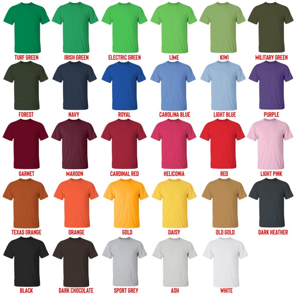 t shirt color chart - Jschlatt Merch